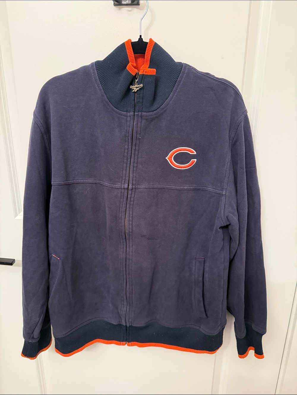 Chicago Bears Navy & Orange Mens Reebok Full-Zip Jacket